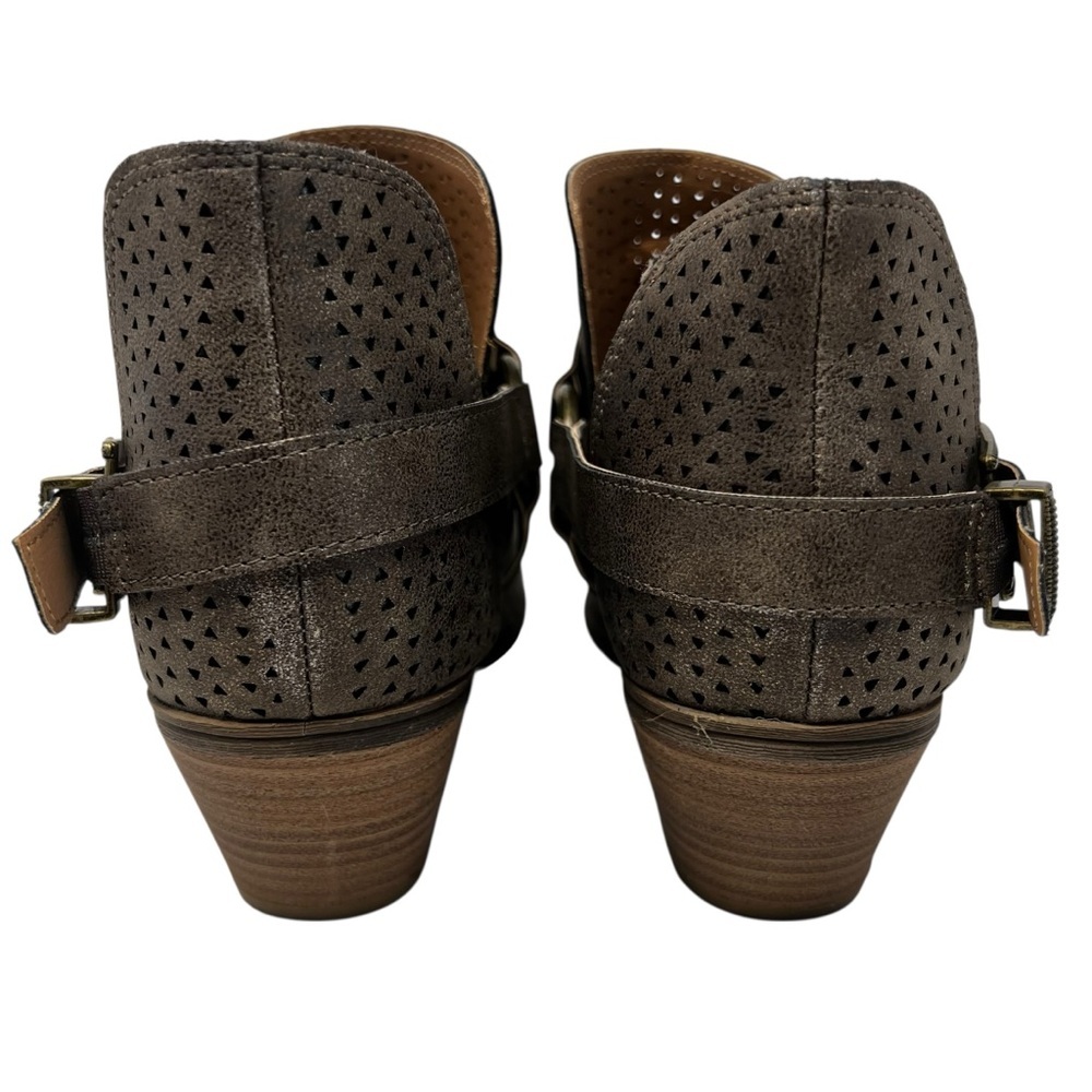 Sugar Metallic Perforated Ankle Booties - Brown - Picture 6 of 9
